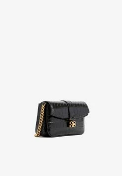 Balenciaga Lady Flap XS Shoulder Bag In Croc Embossed Leather Black -Cheap TOP-HANDLE-BAGS Store 01082022 092