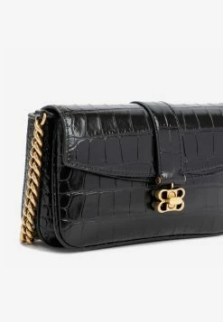 Balenciaga Lady Flap XS Shoulder Bag In Croc Embossed Leather Black -Cheap TOP-HANDLE-BAGS Store 01082022 093