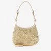 Prada Cleo Crystal Embellished Shoulder Bag Gold