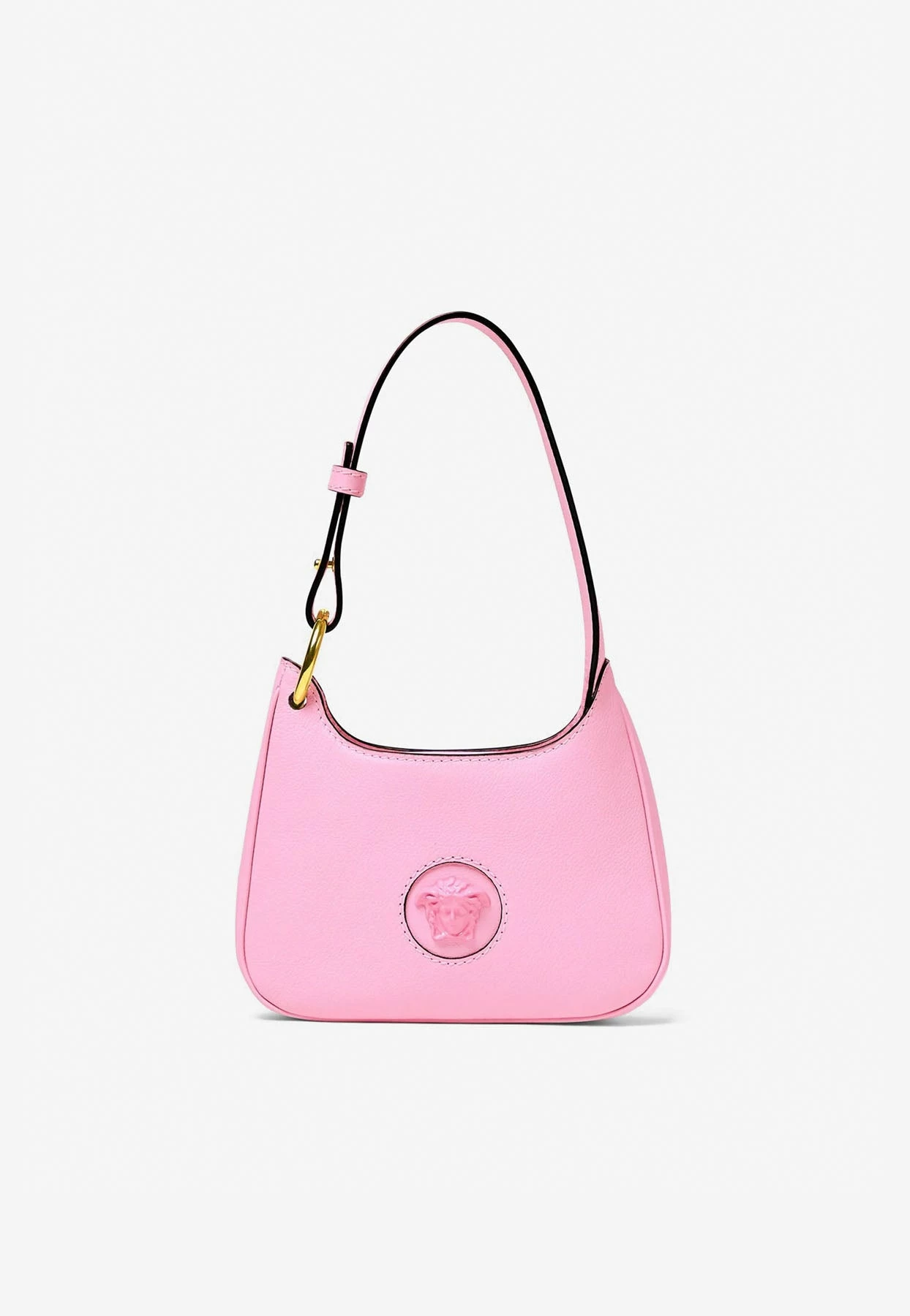 Versace Small La Medusa Hobo Bag In Calf Leather Pink 1 Versace Small La Medusa Hobo Bag In Calf Leather Pink
