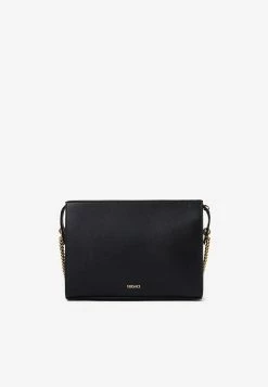 Versace Virtus Shoulder Bag In Calf Leather Black -Cheap TOP-HANDLE-BAGS Store 1002997 201A02641 201B00V 20B