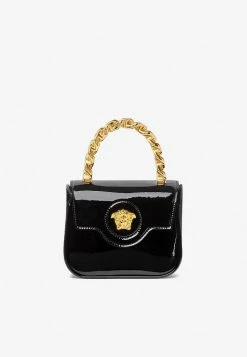 Versace Mini La Medusa Bag In Calf Leather Black