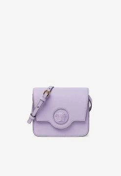 Versace Mini Logo Plaque Crossbody Bag Lilac