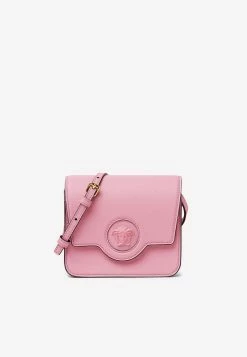 Versace Mini Logo Plaque Crossbody Bag Pink