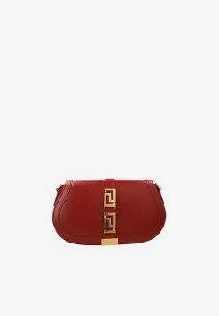 Versace Greca Goddess Leather Shoulder Bag Bordeaux
