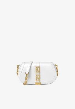 Versace Greca Goddess Leather Shoulder Bag White