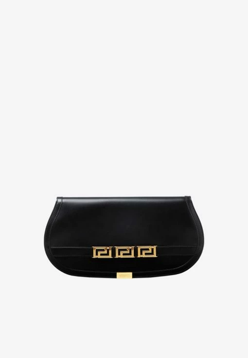 Versace Greca Goddess Clutch Bag Black -Cheap TOP-HANDLE-BAGS Store 1007228 201A05134 201B00V