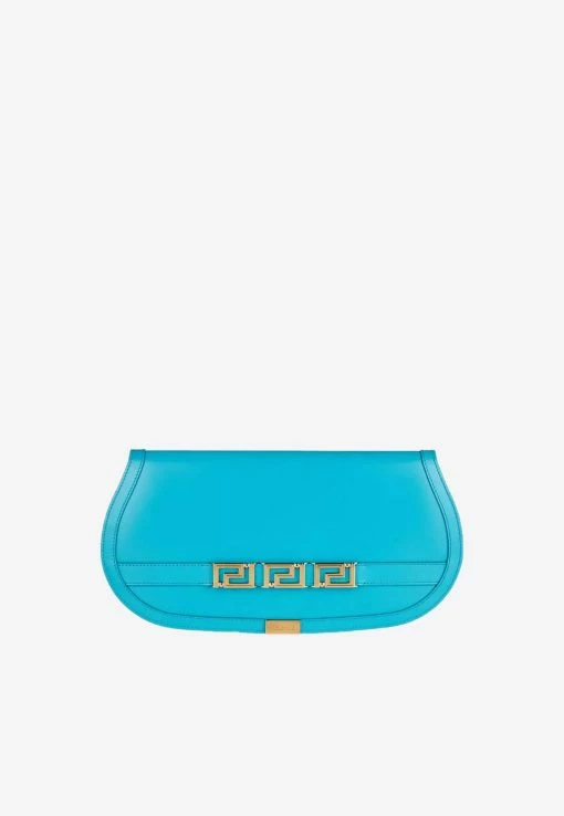 Versace Greca Goddess Clutch Bag Blue -Cheap TOP-HANDLE-BAGS Store 1007228 201A05134 201V83V