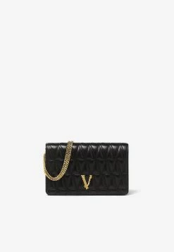 Versace Leather Virtus Clutch Black