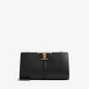 Tod's T Timeless Clutch Bag In Leather Black