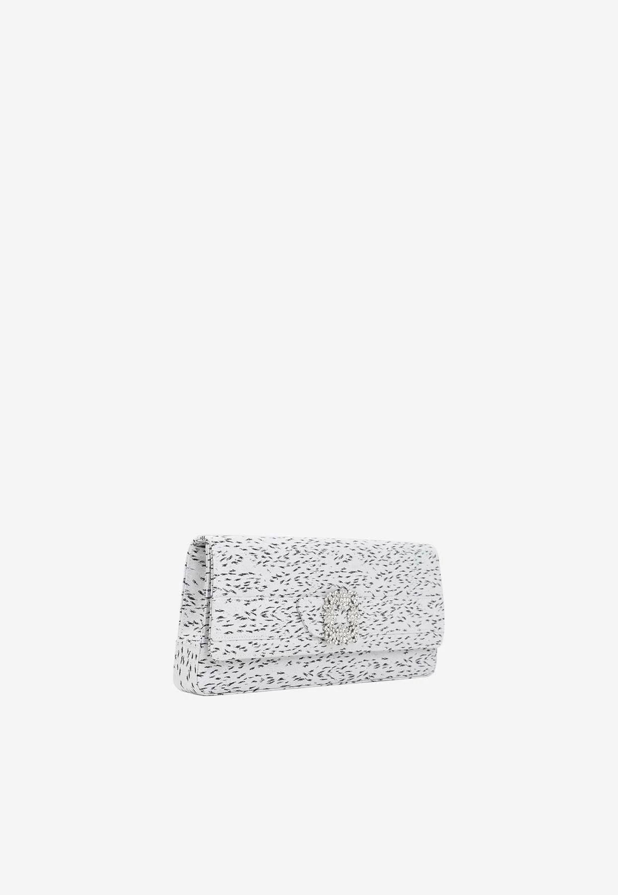 Manolo Blahnik Gothisilong Satin Jewel-Buckle Clutch White 3 Manolo Blahnik Gothisilong Satin Jewel-Buckle Clutch White - Image 3