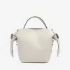 Acne Studios Mini Musubi Top Handle Bag In Grained Leather White