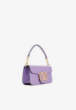 Valentino VLogo Shoulder Bag In Leather Lilac -Cheap TOP-HANDLE-BAGS Store 19012023 375