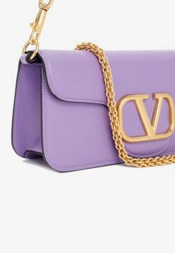 Valentino VLogo Shoulder Bag In Leather Lilac -Cheap TOP-HANDLE-BAGS Store 19012023 376