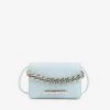Alexander McQueen Mini Leather Four Ring Clutch Bag Blue