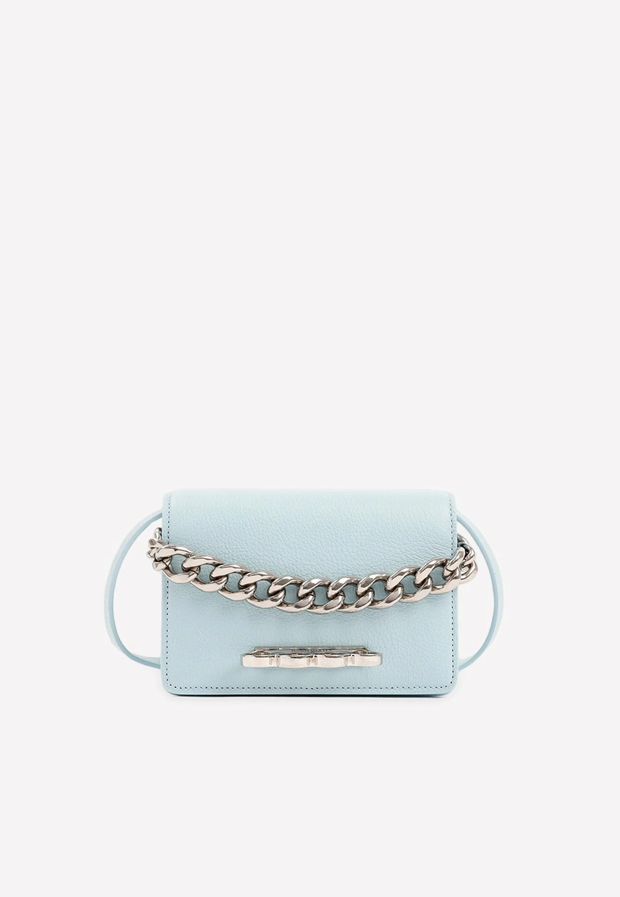 Alexander McQueen Mini Leather Four Ring Clutch Bag Blue 1 Alexander McQueen Mini Leather Four Ring Clutch Bag Blue