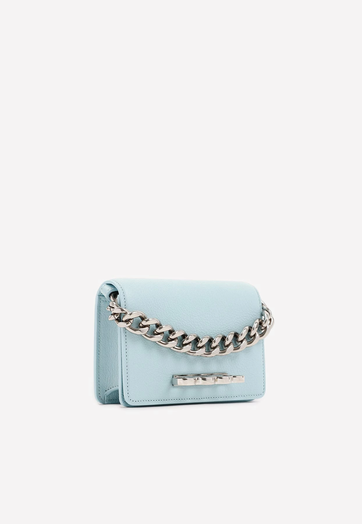 Alexander McQueen Mini Leather Four Ring Clutch Bag Blue 3 Alexander McQueen Mini Leather Four Ring Clutch Bag Blue - Image 3