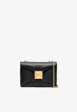 Valentino Small Leather Shoulder Bag Black