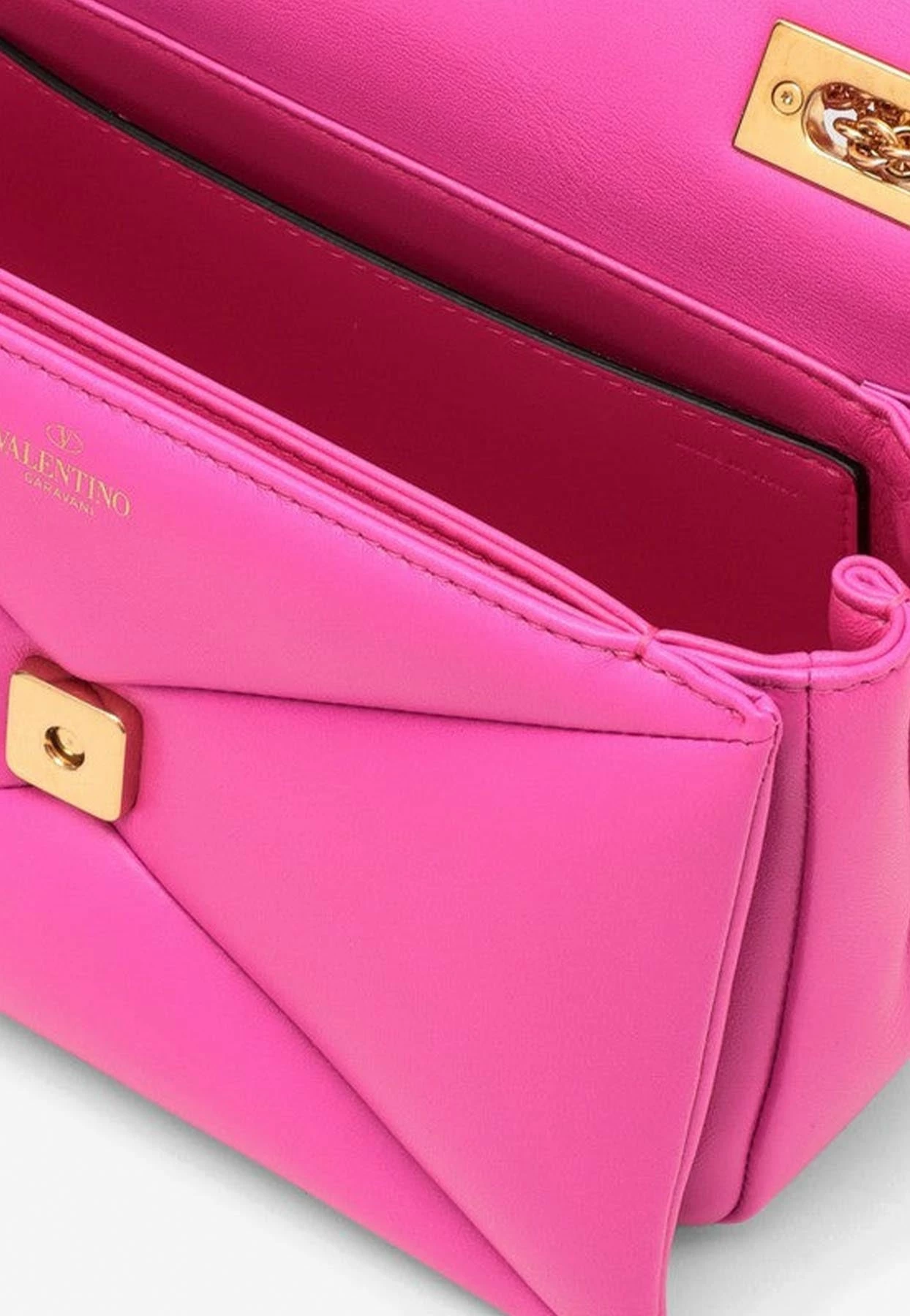 Valentino One Stud Shoulder Bag In Smooth Leather Pink 6 Valentino One Stud Shoulder Bag In Smooth Leather Pink - Image 6