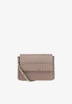 Valentino Small Rockstud Grained Leather Crossbody Bag Blush