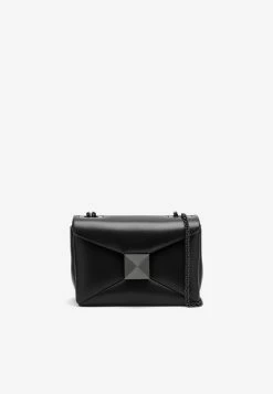 Valentino Small One Stud Shoulder Bag In Nappa Leather Black