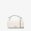 Valentino Rockstud Spike Shoulder Bag In Quilted Calf Leather White
