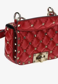 Valentino Rockstud Spike Quilted Leather Belt Bag Red -Cheap TOP-HANDLE-BAGS Store 1W2B0K72WAS 200RO 203