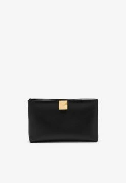 Valentino One Stud Leather Clutch Black
