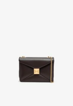 Valentino One Stud Chain Shoulder Bag Brown