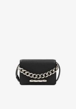 Alexander McQueen Mini Leather The Four Ring Clutch Bag Black