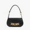 Valentino Leather VLogo Chain Shoulder Bag Black