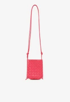 Bottega Veneta Intrecciato Pouch Bag With Knotted Strap Pink