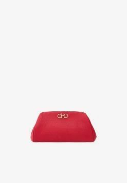 Salvatore Ferragamo Mini Gancini Bag In Leather Red