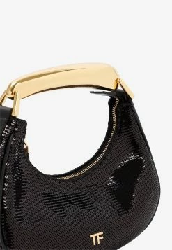 Tom Ford Mini Sequin Embellished Hobo Bag Black -Cheap TOP-HANDLE-BAGS Store 22112022 095