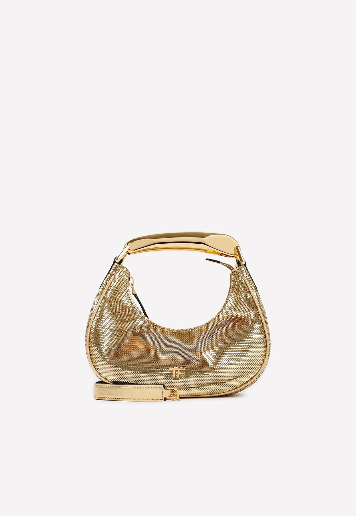 Tom Ford Mini Sequin Embellished Hobo Bag Gold 1 Tom Ford Mini Sequin Embellished Hobo Bag Gold