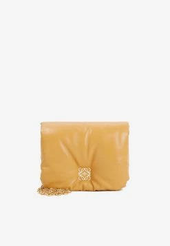 Loewe Goya Puffer Bag In Shiny Nappa Lambskin Nude