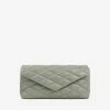 Saint Laurent Puffer Envelope Bag In Leather Sage