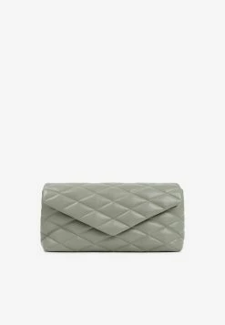 Saint Laurent Puffer Envelope Bag In Leather Sage