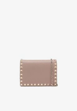 Valentino Rockstud Leather Shoulder Bag Nude