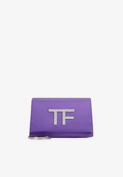 Tom Ford Disco Shoulder Bag In Satin Purple