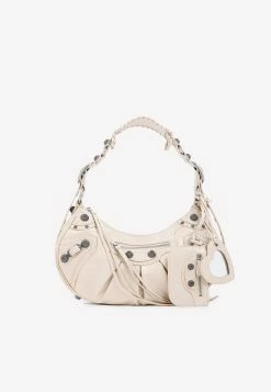 Balenciaga Le Cagole Shoulder Bag In Leather Nude