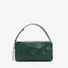 Bottega Veneta Cassette Camera Shoulder Bag In Intrecciato Leather Green