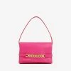 Victoria Beckham Mini Chain Leather Clutch Fuchsia