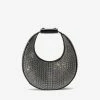 Staud Mini Moon Crystal-Embellished Top Handle Bag Black
