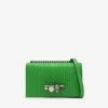 Alexander McQueen Jeweled Crossbody Nappa Leather Bag Green