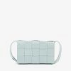 Bottega Veneta Intrecciato Cassette Crossbody Bag In Nappa Leather Teal Washed