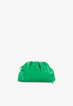 Bottega Veneta Leather Intrecciato Shoulder Bag Lime