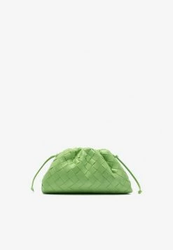 Bottega Veneta Mini Pouch Bag In Lamb Leather With Strap Pistachio