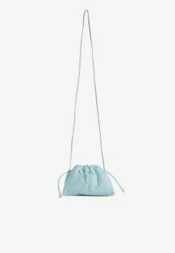 Bottega Veneta Leather Intrecciato Shoulder Bag Light Blue