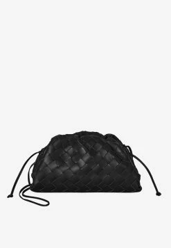 Bottega Veneta Mini Pouch Bag In Lamb Leather With Strap Black